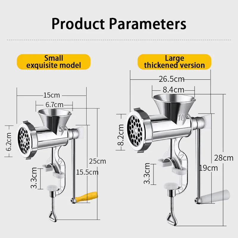 Stainless Steel Meat Grinder Manual Mincer Manual Meat Grinder Sausage Maker Table for Household Pork Mincer Sausage Maker