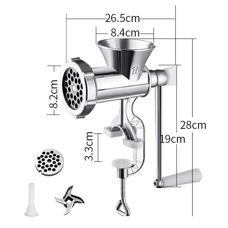 Stainless Steel Meat Grinder Manual Mincer Manual Meat Grinder Sausage Maker Table for Household Pork Mincer Sausage Maker