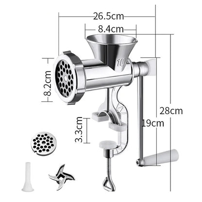 Stainless Steel Meat Grinder Manual Mincer Manual Meat Grinder Sausage Maker Table for Household Pork Mincer Sausage Maker