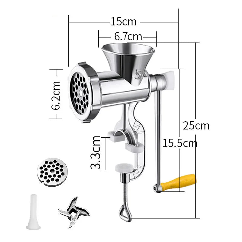 Stainless Steel Meat Grinder Manual Mincer Manual Meat Grinder Sausage Maker Table for Household Pork Mincer Sausage Maker
